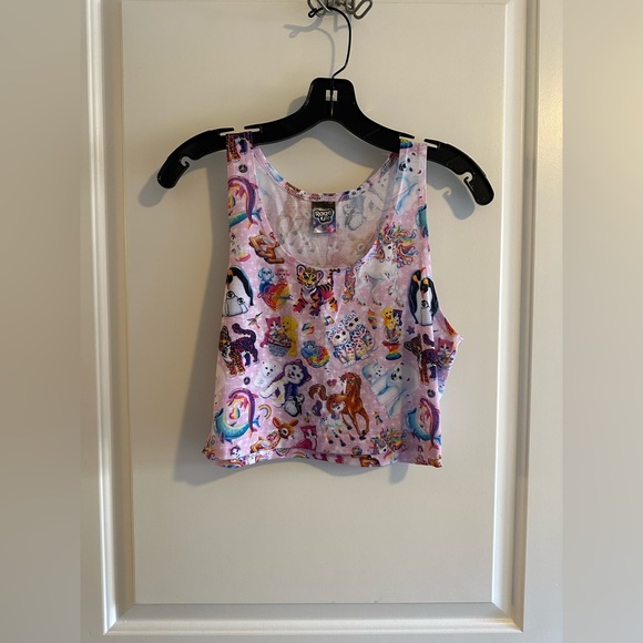 Lisa Frank Tops - NWOT Rare Rage On! Lisa Frank Small Pink Crop Top